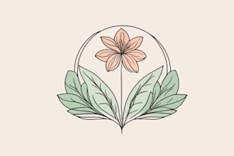 design a custom feminine, and botanical boho logo design