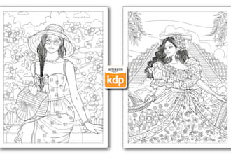 draw custom adult coloring book page for kdp