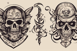 custom drawing your traditional or old school tattoo design