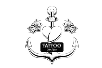 design pictorial genius skull tattoo logo