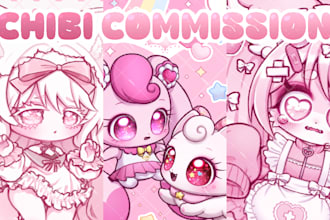 draw cute chibi art commissions