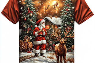 draw a christmas sweater and t shirt design