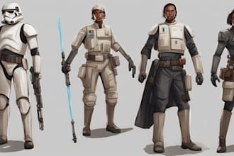 draw your star wars sci fi character art