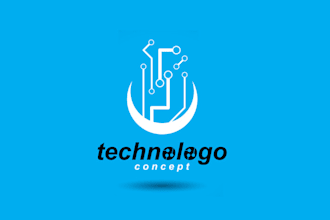 design surprising unique technology logo with it company