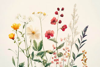 draw your flowers fruits vegetable and botanical plants