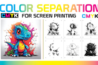 do spot, cmyk, solid, simulated, process color separation for screen printing
