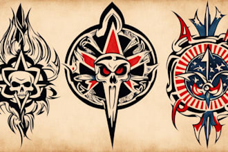 draw custom american traditional tattoo design for you