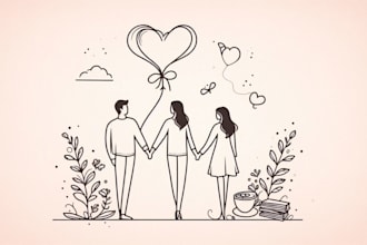 create minimalist line art tattoo with my style