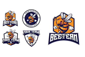 design creative angry bee honey mascot logo