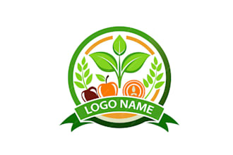 design natural organic fruit logo for your business