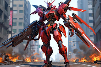 draw high quality robot, mecha concept  art illustartion