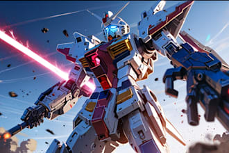 draw gundam, transformer, robot, armor, mecha illustration