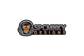 make a custom astronaut mascot and spaceship logo design