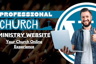 build modern church ministry website non profit website or donation website