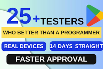 provide 20 testers for google play testing with guides and documentation