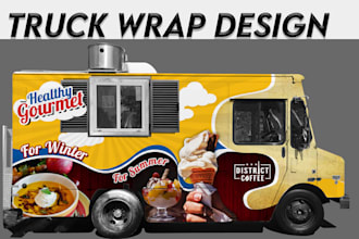 design food proffesional food truck wrap design