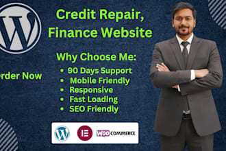 create credit repair, finance, insurance, accounting wordpress websites
