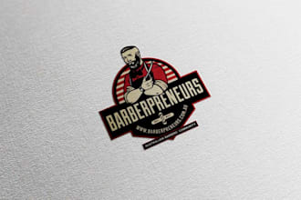 do unique barber shop, beauty salon emblem logo design