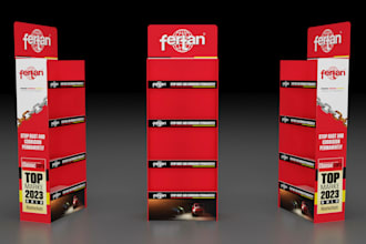 design 3d posm, pop, pos, product display and counter top