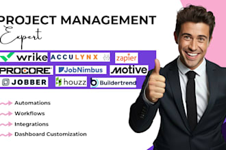 setup acculynx procore jobnimbus wrike motive zapier jobber houzz buildertrend
