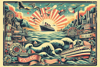 make vintage retro tshirt design for you