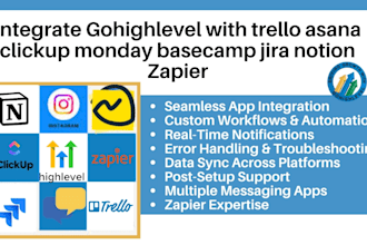integrate gohighlevel with trello asana clickup monday basecamp jira notion zaps