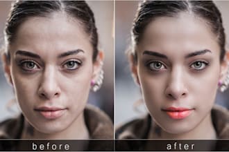 professional photo retouching and skin smoothing
