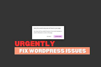 urgently fix and solve elementor pro issues for a wordpress