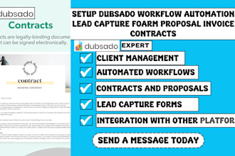 setup dubsado workflow automation lead capture form proposal invoice contracts