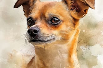 do pet portrait or pet illustration in tattoo style
