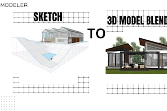 do 3d model of house, warehouse, apartment building with materials