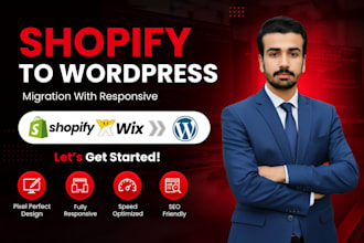 migrate, transfer, clone and move shopify and wix website to wordpress
