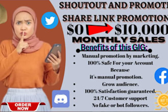 promote twitter shoutout, share website link to 100m USA, UK fb, ig youtube user