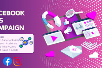 set up facebook and instagram ads campaign for leads and sales