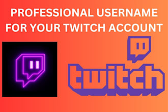 find a rare twitch username logo banner business name twitch channel promotion