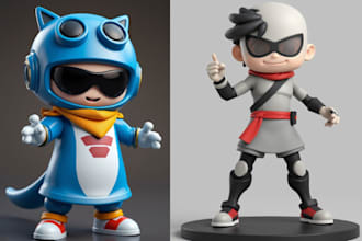 create 3d toy model, doll,figurine, funko, 3d character and action figure in stl