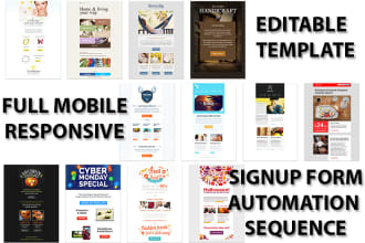 design klaviyo email template, automation form integration