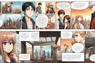 draw manga or anime webtoon comic page for you