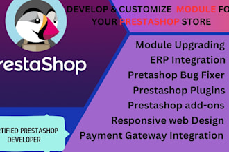 develop and customize extension or module for your prestashop, theme installing