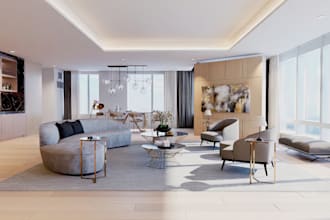 be 3d interior revit render,360 render,restaurant, floor plan,3ds max, cgi model