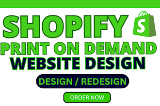 create and design shopify print on demand store via printful, printify, autods