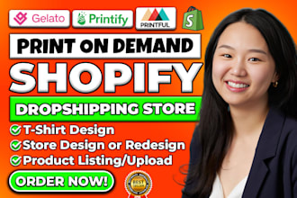 setup print on demand shopify store, pod store, dropshipping store, shirt design