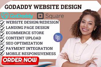 design godaddy website redesign beauty elementor wordpress square online store