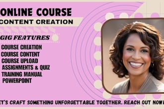 create online course content course curriculum lesson plan training manual