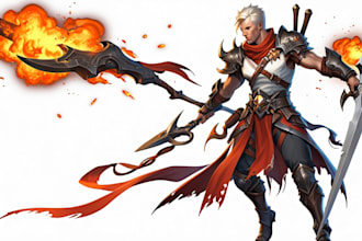 draw character, dnd, fantasy, concept art or game illustration