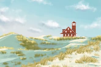draw calming nature and scenery digital paintings for prints