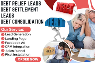 generate debt relief leads debt settlement leads debt consolidation repair leads