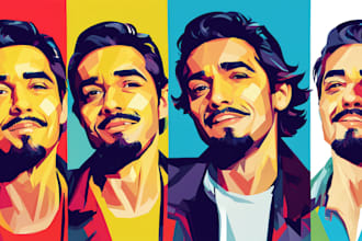 make beautiful wpap pop art portrait for you