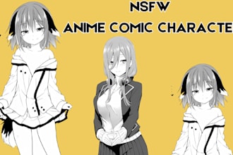 do sfw nsfw anime comic in anime manga style, comic page, fanart, comic book art