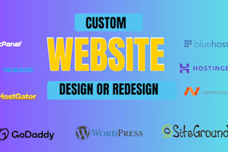 design wordpress website on ionos, siteground, hostinger,bluehost, godaddy